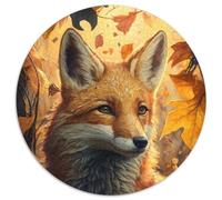 Fox Puzzle 1000 Pieces Jigsaw Round Puzzle 1000 Pieces Jigsaw Ideal DIY Decor & Brain Teaser Gift (Size 67.5x67.5cm)