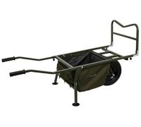 Fox R-Series Carp Fishing Trolley | Low Profile | Green | Quick Release Wheels | Pneumatic Tyre and Wheel Bearings | Drop-In Barrow Bag with Side Zips