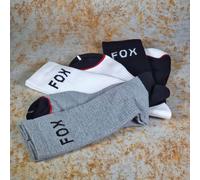 FOX Crew 3-Pack Socks, black-grey-white, size 43 44 45 46 47 for Men