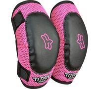 Fox Racing - Peewee Titan Elbow Guards S/M - Unisex Children - Motocross Mountain Bike Protection - Soft Bio-Foam, Adjustable, For Children Aged 4-7 Years, Guards, Motocross, Black/Pink, OS