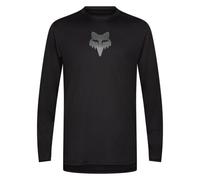 Fox Racing – Cycling Jersey Ranger L/S Fox Head – Recycled, Sweat-Wicking, Drop Tail – Black M