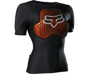 Fox Racing - W BASEFRAME PRO SS - Women - D3O Mountain Bike Protector Shirt - Back & Shoulder Pads, Flexible, Wearable Underneath, Guards, Mountainbike Cycling, Black, M