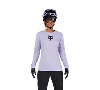 Fox Racing W Ranger LS Jersey Fox Head - Women's Long Sleeve MTB Jersey, Recycled Materials, Sweat-Wicking Mesh, Drop Tail for Coverage, Versatile Fit, Iconic Logo, Color: Lilac, Size: XL