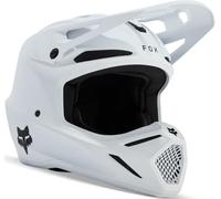Fox Racing Yth V3 Solid Helmet - Youth Motocross Helmet With Mips Technology, Composite Fiberglass Shell, Lightweight, Internal Hydration System, Comms Recess, Color: Matte White, Size: YS