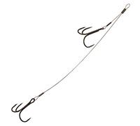 Fox Rage 49 Strand Double Stinger - 2 Anxiety Hooks Stinger Hooks Additional Drilling Treble Hooks Steel Leader Pike Leader Rubber Fish, 10 + 5cm / 6kg / Gr. 6 & 8
