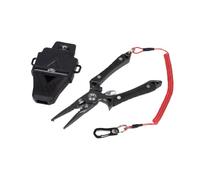 Fox Rage 7.25" Belt Pliers | Predator Fishing Pliers | for Unhooking, Crimping or Split Rings | Stainless Steel | Tungsten Carbide Side Cutters | Serrated Jaws | Split Ring Tool | Code NTL053