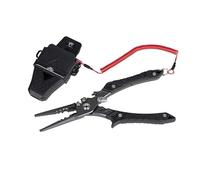 Fox Rage 9" Belt Pliers | Predator Fishing Pliers | for Unhooking and Crimping | Stainless-Steel | Tungsten Carbide Side Cutters | Serrated Jaws | Crimping Notch | Spring Loaded | Code NTL054