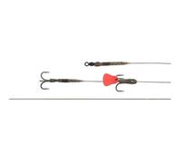 Fox Rage Predator Twin Treble Wire Trace, 50cm Size 4 Barbed 40lb FRR021.