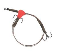Fox Rage Predator Twin Treble Wire Trace, 50cm Size 4 Barbed 40lb FRR021.