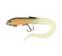 Fox Rage Slick Eel Ultra UV 21cm 4g Hot Olive, Curly Tail, Pike and Zander Lure, Weighted Harness, Hook Size 2, Trace b.s 75lb, Code NRR082.