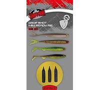 Fox Rage Strike Point Drop Shot Micro Ready Rig Size 2 | Mini Lure Pack | Use Straight from Pack | Strike Point Drop Shot Hooks | Tied with Drop and Jig Fluorocarbon | 3x Weights | Code NRR145
