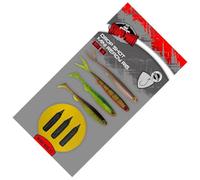 Fox Rage Strike Point Drop Shot Micro Ready Rig Size 2 | Mini Lure Pack | Use Straight from Pack | Strike Point Drop Shot Hooks | Tied with Drop and Jig Fluorocarbon | 3x Weights | Code NRR145