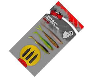 Fox Rage Strike Point Drop Shot Micro Ready Rig Size 2 | Mini Lure Pack | Use Straight from Pack | Strike Point Drop Shot Hooks | Tied with Drop and Jig Fluorocarbon | 3x Weights | Code NRR145