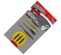 Fox Rage Strike Point Drop Shot Micro Ready Rig Size 4 | Mini Lure Pack | Use Straight from Pack | Strike Point Drop Shot Hooks | Tied with Drop and Jig Fluorocarbon | 3x Weights | Code NRR144