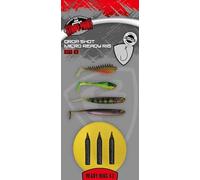 Fox Rage Strike Point Drop Shot Micro Ready Rig Size 8 | Micro Lure Pack | Use Straight from Pack | Strike Point Drop Shot Hooks | Tied with Drop and Jig Fluorocarbon | 3x Weights | Code NRR142