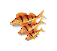 Fox Rage Ultra Realistic Replicant Perch | 14cm Golden Perch | NRE646 | for Low Light Fishing | Strong Paddle Tail Action | Internal Harness with Belly Treble Hook | Chin Loop for Adding Weights