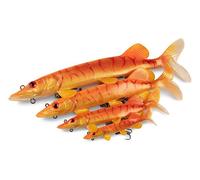 Fox Rage Ultra Realistic Replicant Pike | 15cm Golden Pike | NRE649 | for Low Light Fishing | Strong Paddle Tail Action | Internal Harness with Belly Treble Hook | Chin Loop for Adding Weights