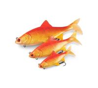 Fox Rage Ultra Realistic Replicant Roach | 10cm Golden Roach | NRE642 | for Low Light Fishing | Strong Paddle Tail Action | Internal Harness with Belly Treble Hook | Chin Loop for Adding Weights