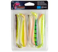 Fox Rage Rubber Bait for Jigging & Spin Fishing for Predatory Fish - Zander Pro Shad Mixed UV Colour Pack, Pack of 5, Length: 10 cm