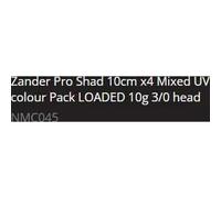 Fox Rage Zander Pro Shad Mixed UV Colour Pack Loaded - 4 Rubber Fish