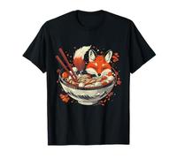 Fox Ramen Bowl Fox Noodle Art Artwork Japanese Noodles T-Shirt