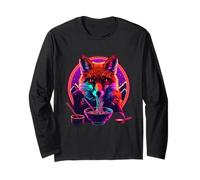 Fox Ramen Bowl Japanese Noodles Artwork Fox Eating Ramen Long Sleeve T-Shirt