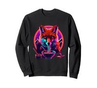 Fox Ramen Bowl Japanese Noodles Artwork Fox Eating Ramen Sweatshirt
