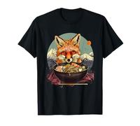 Fox Ramen Japanese Noodles Mount Fuji Fox Ramen Bowl T-Shirt