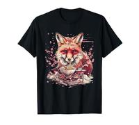 Fox Ramen Sakura Flowers Japanese Noodles Ramen Lover T-Shirt