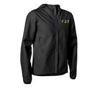Fox Ranger 2.5L Water Mens Waterproof Mountain Bike Jacket - Black/Yellow, Small/MTB Rain Coat Enduro Trail Cycling Cycle Ride Hood Shell Top Commute Water Resistant Lightweight Bicycle Ride Wear