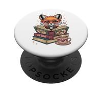 Fox Read Books Be Kind Stay Weird Reader Cute Nerd Bookworm PopSockets Adhesive PopGrip