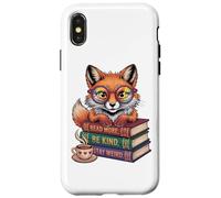 Fox Read More Books Be Kind Stay Weird Reader Cute Bookworm Case for iPhone X/XS