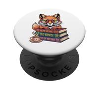 Fox Read More Books Be Kind Stay Weird Reader Cute Bookworm PopSockets Adhesive PopGrip
