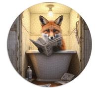 Fox Reading Newspaper Jigsaws 1000 Pieces for Adults Paper Jigsaw Puzzles Family Interaction & Brain Challenge, Family Activity Challenge 1000pcs (67.5x67.5cm)