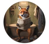 Fox Reading Newspaper Jigsaws 1000 Pieces for Adults Paper Jigsaw Puzzles Family Interaction & Brain Challenge, Family Activity Challenge 1000pcs (67.5x67.5cm)