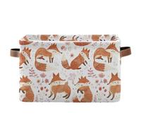 Fox Red Storage Basket Storage Bin Collapsible Closet Organizing Storage Cubes for Home Cloth with Handle 2 Pack