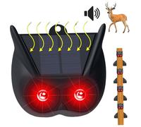 Fox Repellent, Solar Animal Repeller, Motion Sensor Fox Deterrent with Red LED Lights, Waterproof Raccoon Deterrent for Gardens Yard Nocturnal Animal