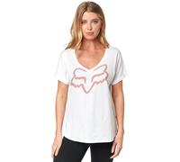FOX RESPONDED SS VNECK women's t-shirt white XS