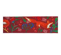 Fox Ribbon in Red or Green 25mm x 1 Metre (Red)
