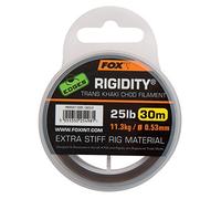 Fox Rigidity trans khaki chod filament, 30 m, monofilament leader for carp fishing., 0.53mm / 25lb / 11.34kg Tragkraft