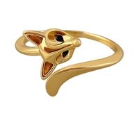 Fox Ring - Cute Adjustable Open Ring, Silver Gold Animal Jewelry, Tarnish Resistant Fox Finger Rings for Women Girls | mini Animal Jewelry Gift for Wife Mom Girlfriend Daughter Birthday