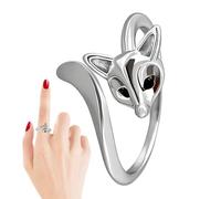 Fox Ring,Cute Open Adjustable Tarnish Resistant | Silver Gold Fox Tail Ring | for Birthday Valentines Holiday Mothers Day Party Dating Special Occasions