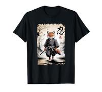 Fox Ronin Japan Ninja Warrior Vintage Streetwear Art T-Shirt