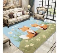 Fox Rug - Cute Cartoon Woodland Animal Small Rugs for Bedroom 50x80, Kids Nursery Floor Mat Soft Washable Non Slip Indoor Mats