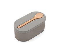 Fox Run 11710 Kitchen Utensil Holder Cement Saltbox with Double Chamber 3 x 3.5 x 6.25 inches Grey