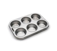 Fox Run 6 Large Muffin Pan Bun Cake Mold Party Bakeware Stainless Steel New 4867