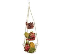 Fox Run Gold 3-Tier Kitchen Hanging Fruit Basket, 32-Inches