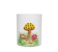Fox Run Mushroom Utensil Holder, White Ceramic Kitchen Utensil Crock, 6.25" x 7.25"