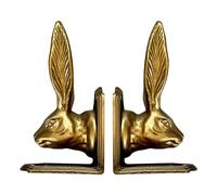 Fox Run Rabbit Decorative Bookend Set, 100% Iron, 4.7" x 4" x 8.6" Heavy Bookends