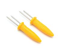 Fox Run Stainless Steel and Plastic Corn Holder Set of 6 Yellow